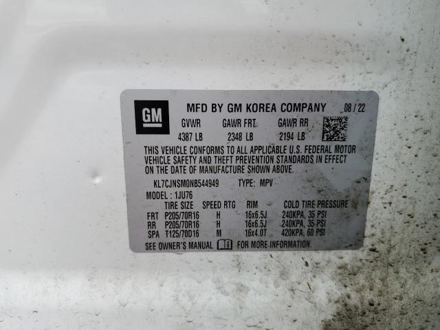 KL7CJNSM0NB544949 Chevrolet TRAX LS