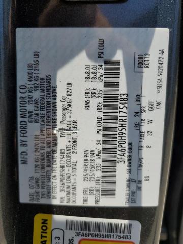 3FA6P0H95HR175483 Ford FUSION SE