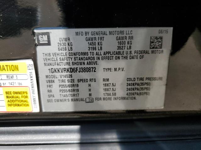 1GKKVRKD6FJ380872 GMC Acadia Slt-1