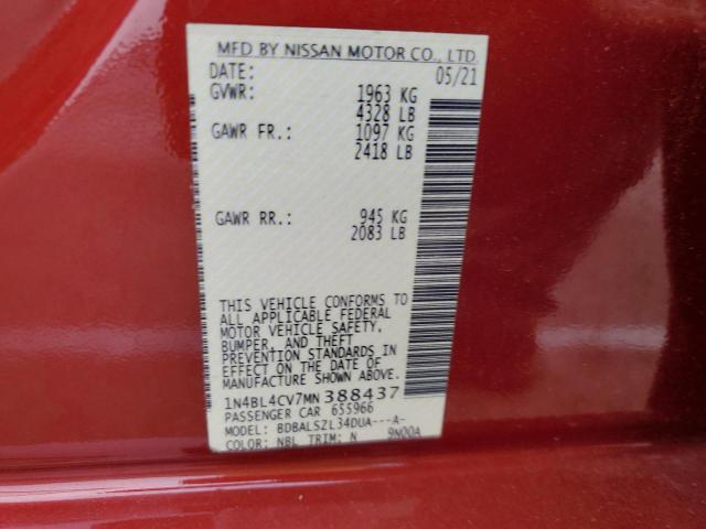 1N4BL4CV7MN388437 Nissan ALTIMA SR