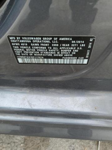 1VWBS7A31EC117674 Volkswagen PASSAT SE