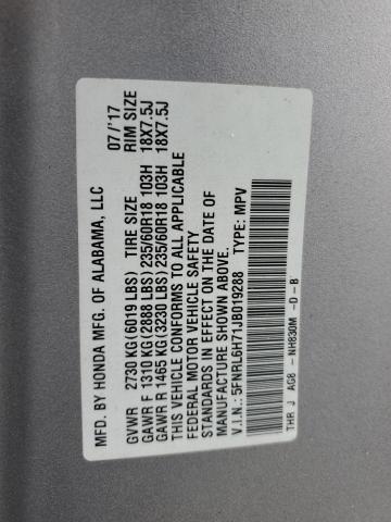 5FNRL6H71JB019288 Honda ODYSSEY EXL