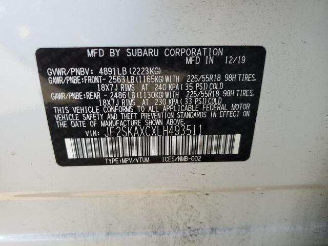 JF2SKAXCXLH493511 Subaru Forester Touring