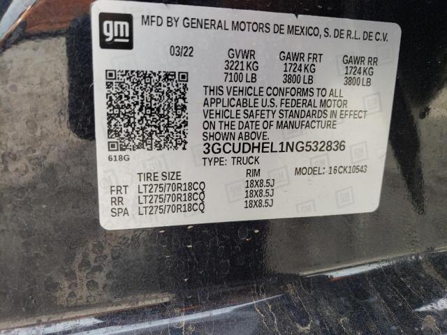 3GCUDHEL1NG532836 Chevrolet Silverado