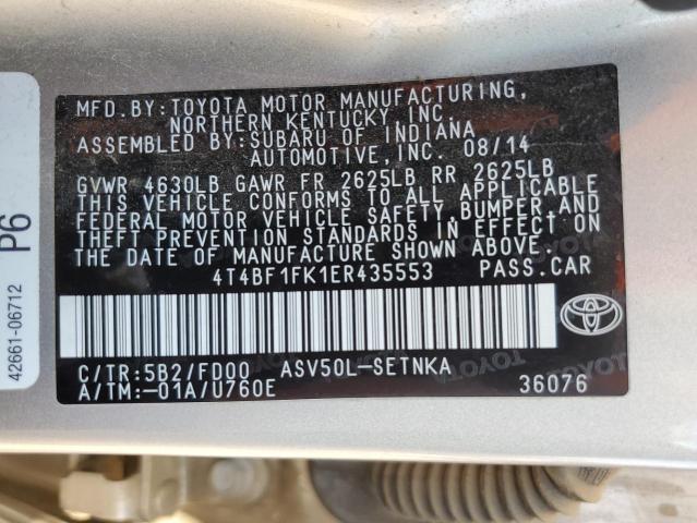4T4BF1FK1ER435553 Toyota CAMRY L