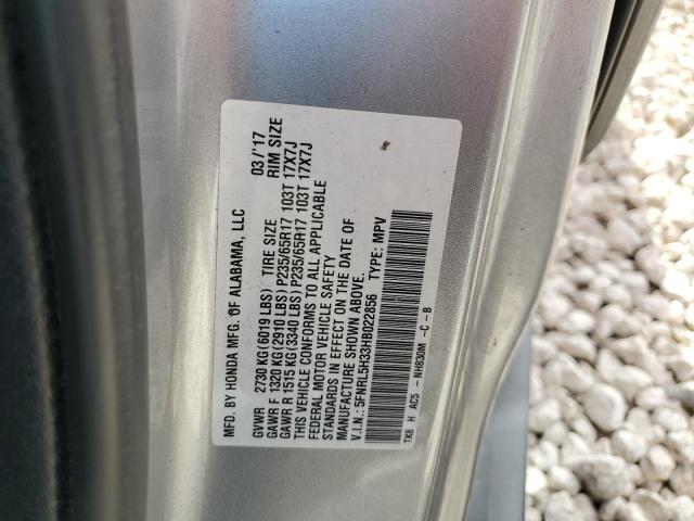 5FNRL5H33HB022856 Honda ODYSSEY SE