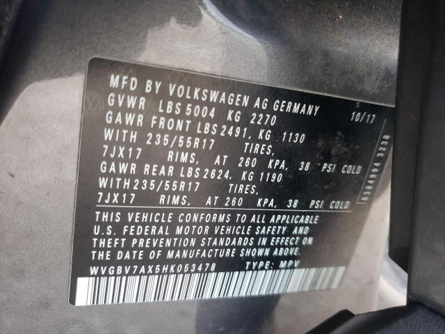 WVGBV7AX5HK053478 Volkswagen TIGUAN S