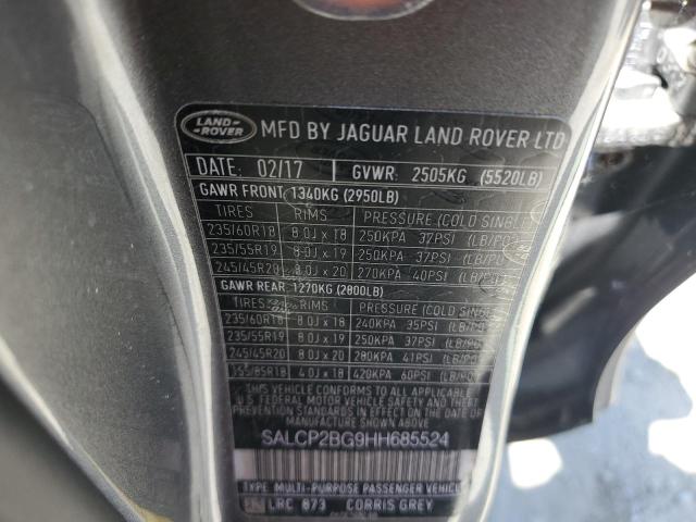 SALCP2BG9HH685524 Land Rover Discovery Sport Se