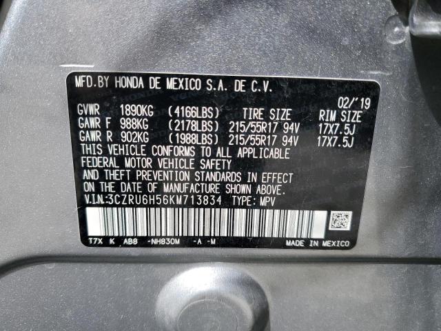 3CZRU6H56KM713834 Honda HR-V EX