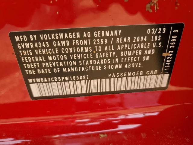 WVW8A7CD5PW189887 Volkswagen Gti 40th Anniversary