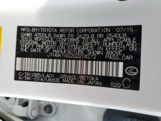JTHBK1GG2G2218272 Lexus ES 350