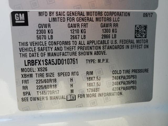 LRBFX1SA5JD010761 Buick Envision Essence