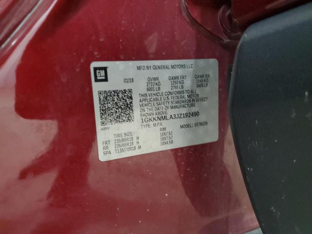 1GKKNMLA3JZ192490 GMC Acadia Slt-1