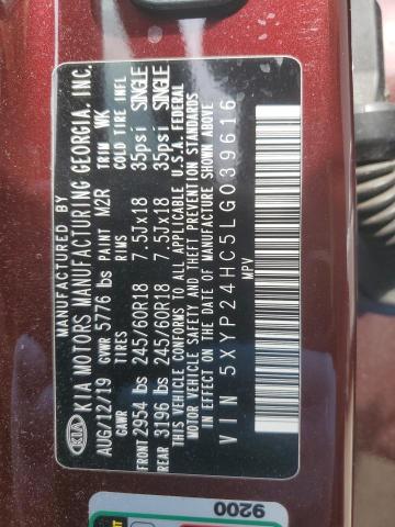 5XYP24HC5LG039616 KIA Telluride Lx
