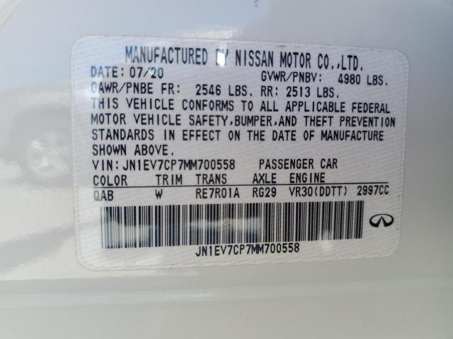 JN1EV7CP7MM700558 Infiniti Q50 Sensory