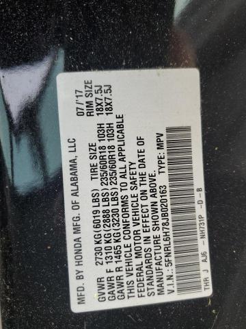 5FNRL6H78JB020163 Honda ODYSSEY EXL