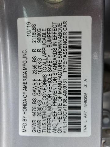 1HGCV1F38LA009731 Honda Accord Sport