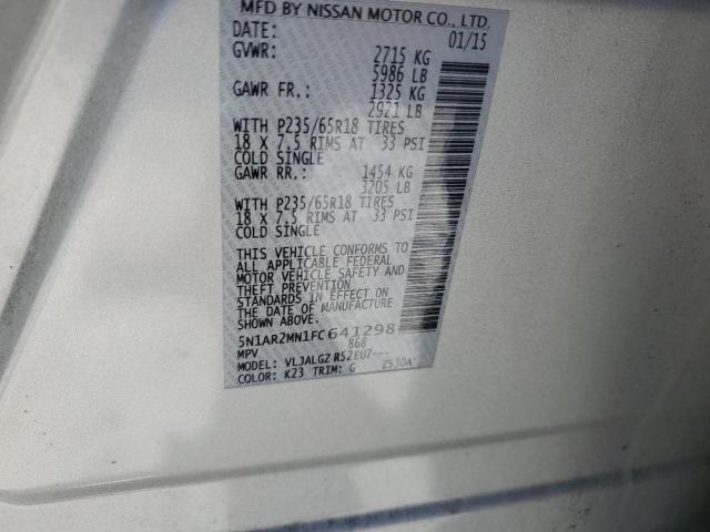 5N1AR2MN1FC641298 Nissan Pathfinder S