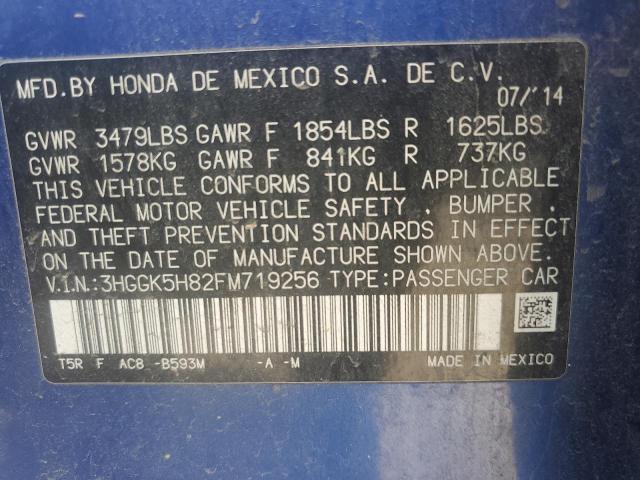 3HGGK5H82FM719256 Honda FIT EX