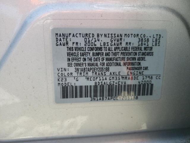 3N1AB7AP0EY205188 Nissan SENTRA S