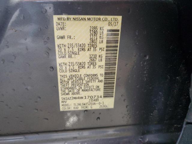 5N1AZ2MH4HN170734 Nissan MURANO S