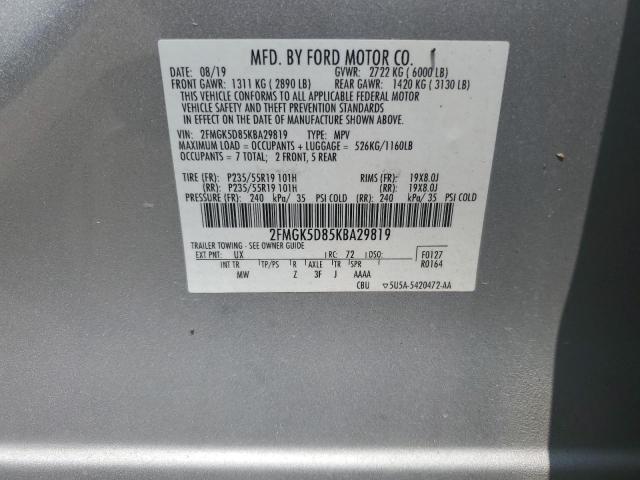 2FMGK5D85KBA29819 Ford Flex Limited