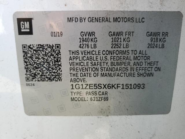 1G1ZE5SX6KF151093 Chevrolet Malibu Premier