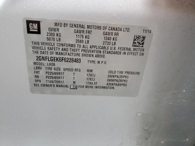 2GNFLGEK6F6228483 Chevrolet EQUINOX LT