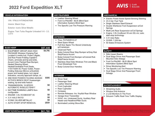 1FMJU1HT0NEA67698 Ford Expedition Xlt