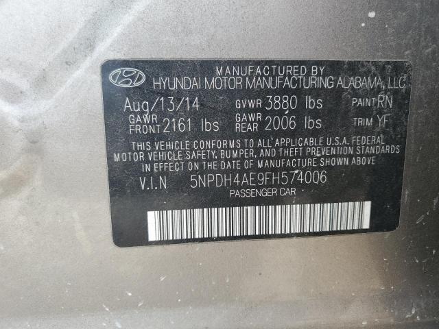 5NPDH4AE9FH574006 Hyundai ELANTRA SE