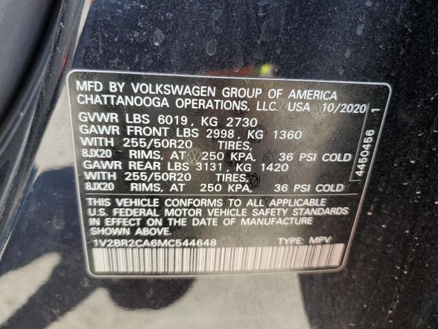 1V2BR2CA6MC544648 Volkswagen ATLAS SEL