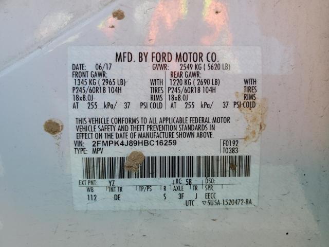 2FMPK4J89HBC16259 Ford EDGE SEL