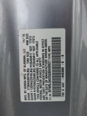 5FNRL5H25GB040927 Honda ODYSSEY LX