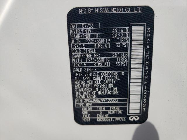 3PCAJ5BA7PF122323 Infiniti Qx50 Luxe