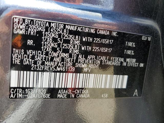 2T3ZFREV5JW461139 Toyota RAV4 LE