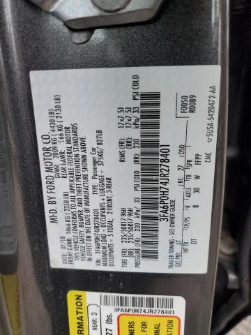 3FA6P0H74JR278401 Ford FUSION SE