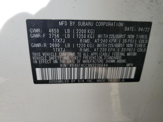 4S4BTACC9N3236644 Subaru Outback Premium