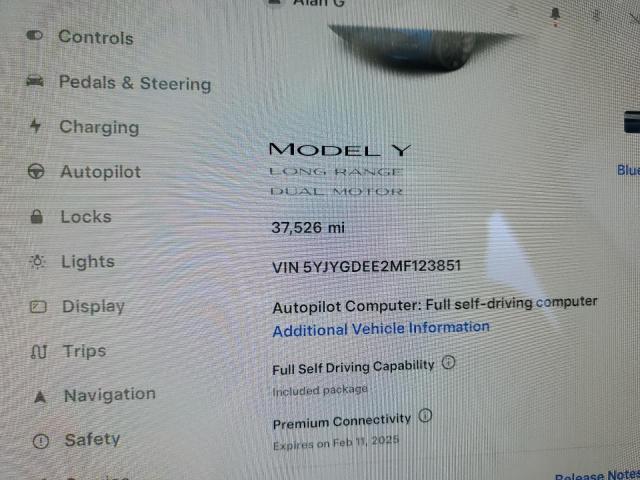 Auction sale of the 2021 Tesla Model Y , vin: 5YJYGDEE2MF123851, lot number: 153141964