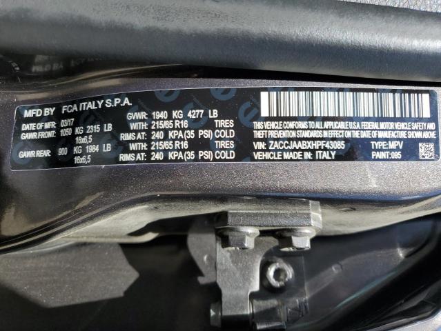 ZACCJAABXHPF43085 Jeep Renegade Sport