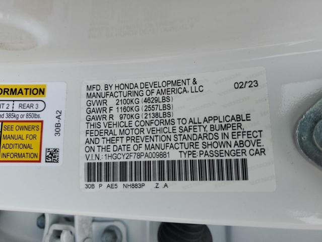 1HGCY2F78PA009881 Honda Accord Hybrid Sport-l