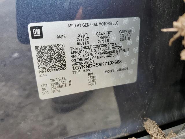 1GYKNDRS9KZ102668 Cadillac XT5 LUXURY