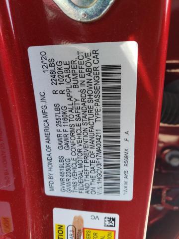 1HGCV3F17MA004211 Honda ACCORD HYBRID