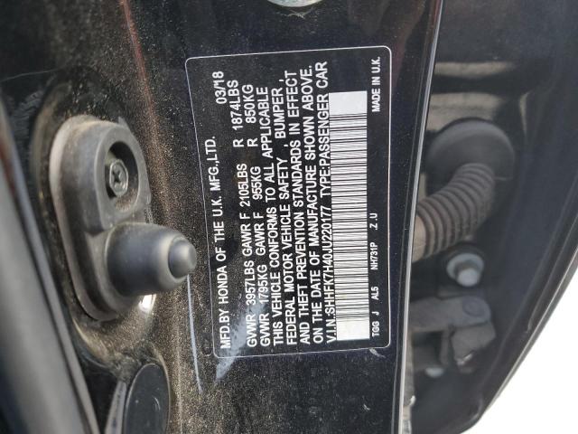 SHHFK7H40JU220177 Honda Civic Sport
