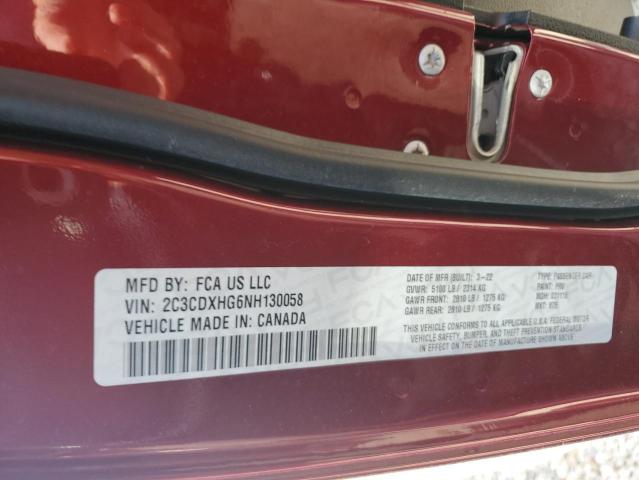 2C3CDXHG6NH130058 Dodge CHARGER GT