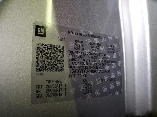 1GCGTCEN0K1240500 Chevrolet Colorado Lt