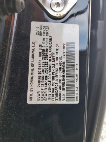 5FNRL6H96KB089968 Honda Odyssey Elite