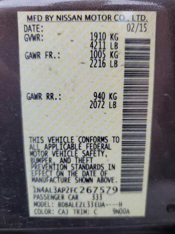 1N4AL3AP2FC267579 Nissan ALTIMA 2.5