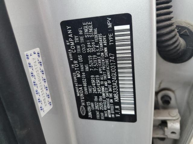 KM8J33A24GU031747 Hyundai Tucson Limited