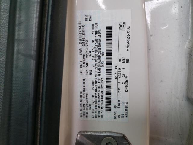 1FMCU0J99KUB20322 Ford Escape Titanium