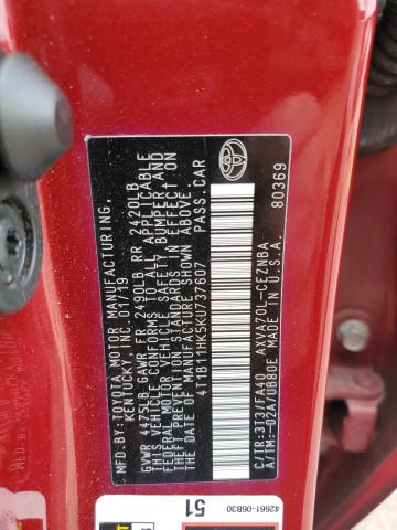 4T1B11HK5KU737607 Toyota CAMRY L